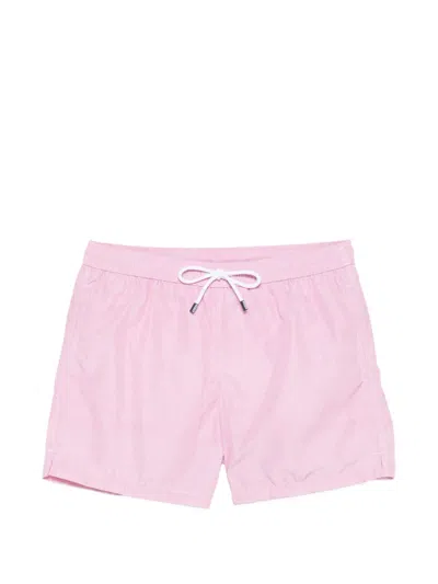 Fedeli Drawstring Beach Shorts In Pink