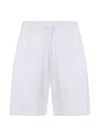 Fedeli Drawstring Cotton Shorts In White