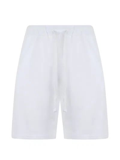 Fedeli Drawstring Cotton Shorts In White