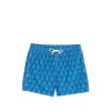 Fedeli Drawstring Graphic Swim Shorts In Blue