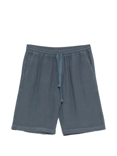 Fedeli Drawstring Linen Shorts In Blue