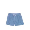 Fedeli Drawstring Pattern Swim Shorts In Blue