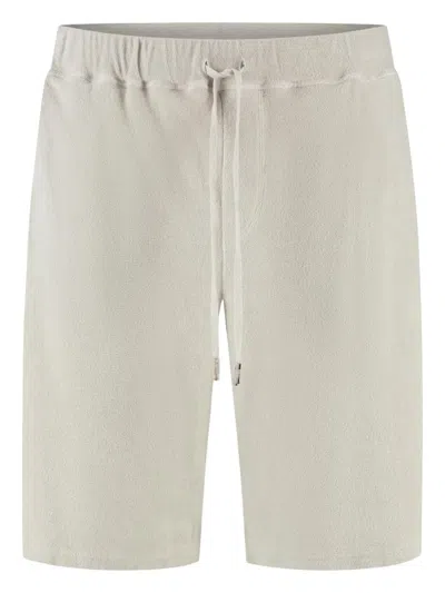 Fedeli Drawstring-waist Terry-cloth Shorts In White