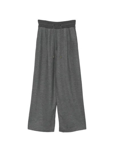 Fedeli Drawstring Wide-leg Trousers In Gray