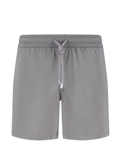 Fedeli Drawstring-fastening Swim Shorts In Gray