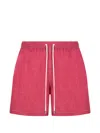 Fedeli Drawstring-waist Beach Shorts In Red