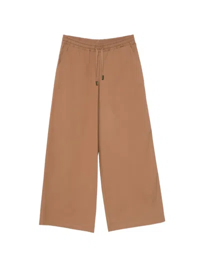 Fedeli Drawstring-waist Palazzo Pants In Brown