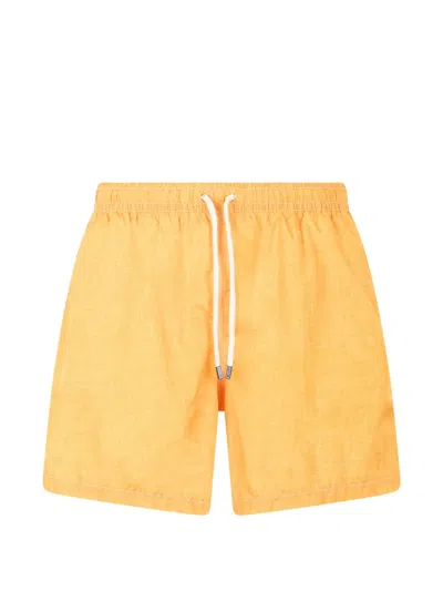 Fedeli Drawstring-waist Swim Shorts In Yellow