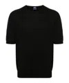 Fedeli Drop-shoulder Cotton Jumper In Black