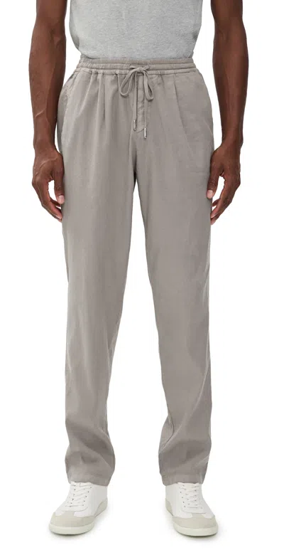 Fedeli Easy Linen Drawstring Pants Mushroom In Brown