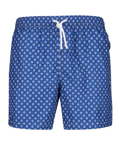 Fedeli Elastic Waist Shorts In Blue