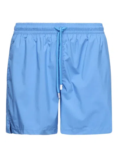 Fedeli Elasticated-waist Drawstring Swim Shorts In Blue