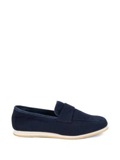 Fedeli Elegant Slip-on Moccasins In Blue