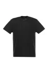 Fedeli Ribbed Hem Short Sleeves Textured Pattern In Black