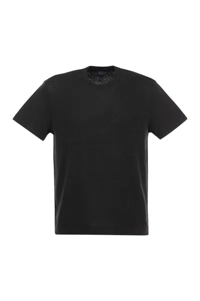 Fedeli Linen Flex T-shirt In Black