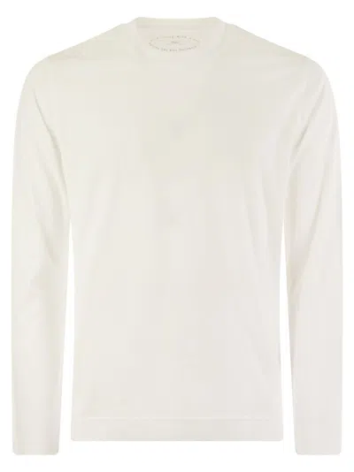 Fedeli Extreme Long Sleeved Giza Cotton T Shirt In White