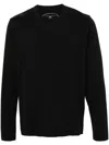 Fedeli Round-neck Long-sleeved T-shirt In Black