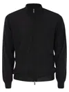 Fedeli Favonio - Virgin Wool Sweater With Full Zipper In Black