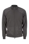 Fedeli Favonio - Virgin Wool Sweater With Full Zipper In Grey