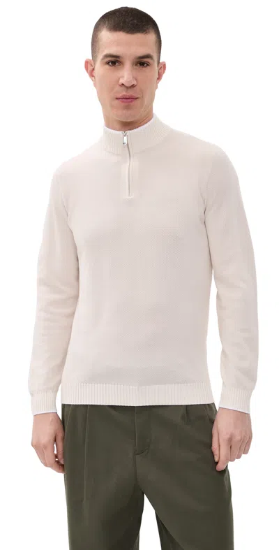 Fedeli Favonio Cotton Light Quarter Zip Tan In Neutral