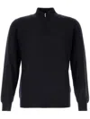 Fedeli Favonio - Zip Turtleneck Sweater In Cashmere In Blue