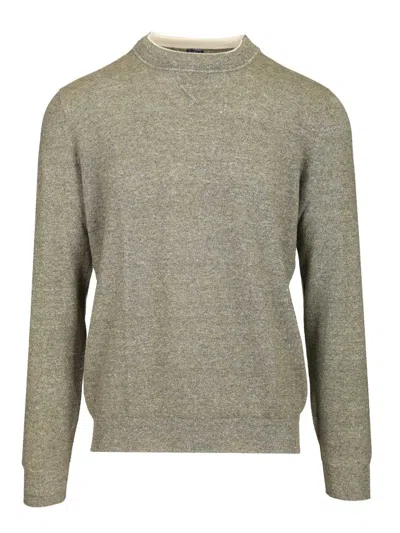 Fedeli Felpa David Ml. Ch Lino Bic. 70 Cachem 30 Lino Knitwear Green