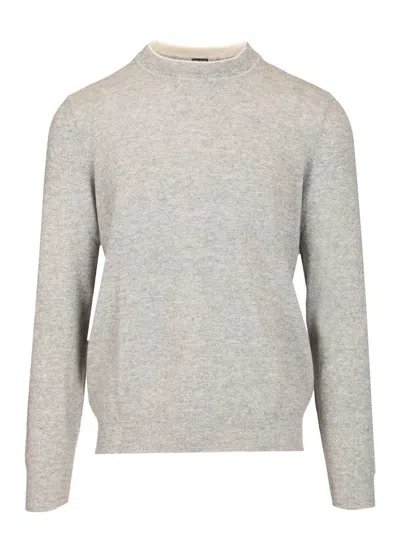 Felpa David Ml. Ch Lino Bic. 70 Cachem 30 Lino Knitwear Grey In Transparent from Wanan Luxury