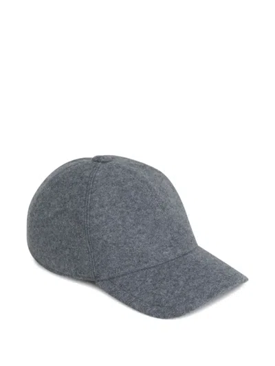 Fedeli Felt Baseball Cap In Gray