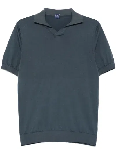 Fedeli Fine-kinit Polo Shirt In Blue