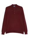 Fedeli Fine-knit Polo Shirt In Burgundy