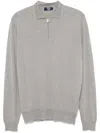 Fedeli Fein Gestricktes Poloshirt In Grau