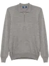 Fedeli Fein Gestricktes Poloshirt In Grau