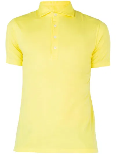 Fedeli Man Polo Shirt Yellow Size 38 Cotton