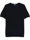 Fedeli Fine-knit T-shirt In Blue