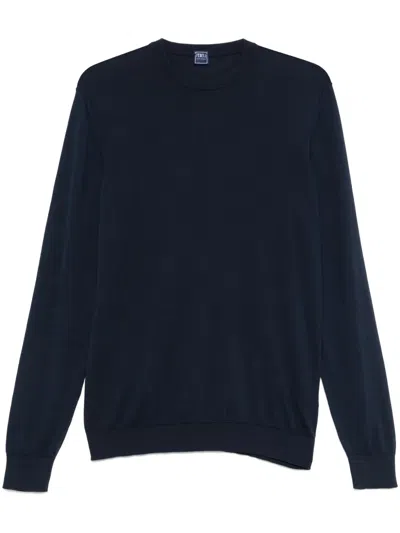 Fedeli Fine-knit T-shirt In Blue