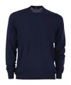 Fedeli Cotton Crew Neck Sweater In Black