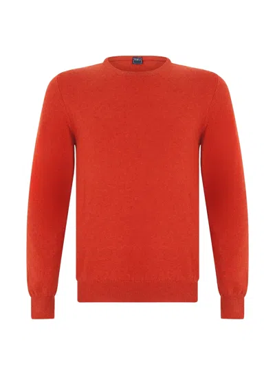Fedeli Fine-knit Cashmere Sweater In Orange