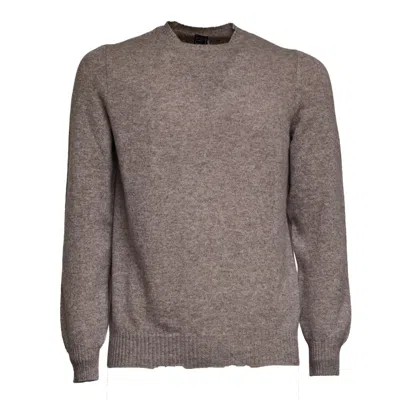 Fedeli Finely Knit Crew Neck Sweater In High-quality Wool In Gray