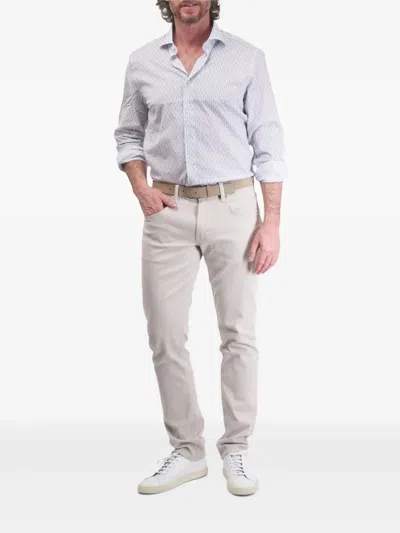 Fedeli Floral-pattern Shirt In Gray