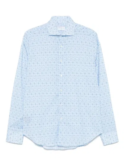 Fedeli Floral-print Shirt In Blue
