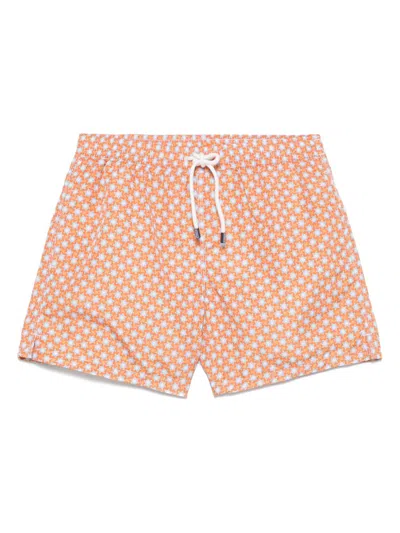Fedeli Floral-print Swim Shorts In 橘色