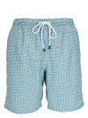 Fedeli Floral-print Swim Shorts In Blue