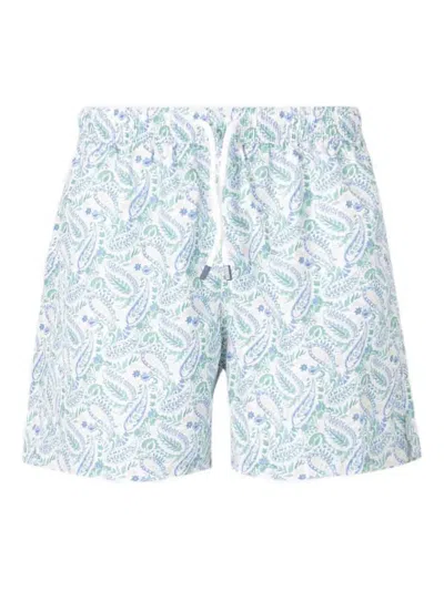 Fedeli Floral-print Swim Shorts In Green