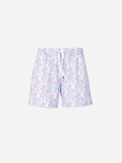 Fedeli Floral-print Swim Shorts In Old Pink