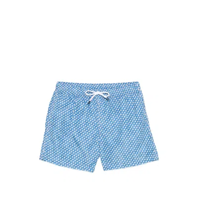 Fedeli Floral Swim Shorts In Blue