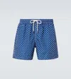 Fedeli Flower-pattern Swim Trunk In Blue