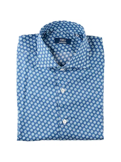 Fedeli Floral-print Shirt In Blue