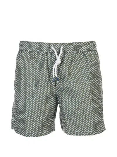 Fedeli Floral-print Swim Shorts In Gray