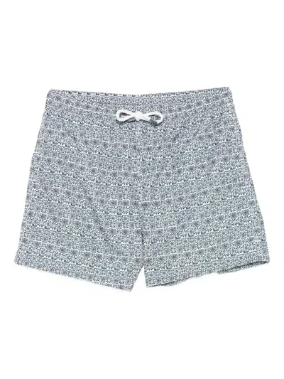 Fedeli Floral-print Swim Shorts In Gray
