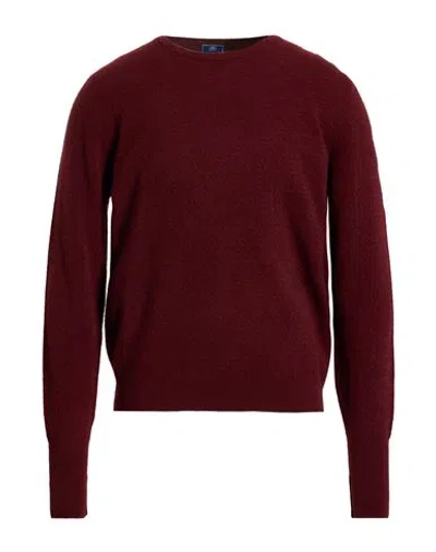 Fedeli For Bongenie Grieder Man Sweater Burgundy Size 42 Virgin Wool, Cashmere In Red
